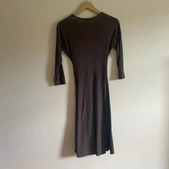 Modcloth Gray Ribbed Knit Faux Wrap Dress - Picture 12 of 14